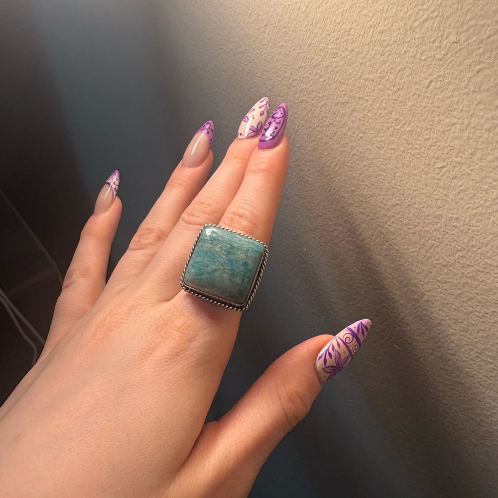 Turquoise Stone Statement Ring - Picture 2 of 5
